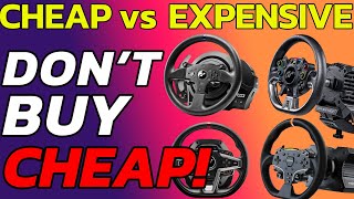 DO NOT not BUY CHEAP STEERING WHEELS Thrustmaster T300 vs T248 vs MOZA R5 vs Fanatec GT DD PRO [upl. by Colfin]