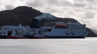 Interislander Ferry MV Kaitaki reverses into Picton Ferry Terminal [upl. by Zurkow118]