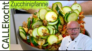 Zucchinipfanne schnell amp lecker mit Hackfleisch selber machen  Rezept [upl. by Hameean731]