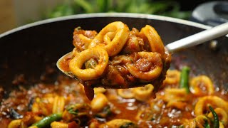 How to make Spicy Squid Masala  Goan Squid Masala Recipe without Coconut  Spicy Calamari Masala [upl. by Gunilla]