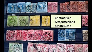 Briefmarken wertvoll Schatzsuche in Album Briefmarken Altdeutschland mit tollen Funden [upl. by Sherrie]