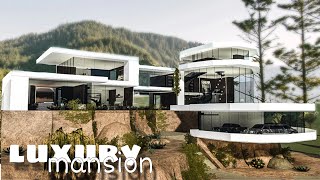 Bloxburg MANSION hillside modern house no largeplot  Roblox Bloxburg  Speedbuild [upl. by Bivins]