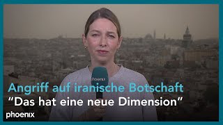 Katharina Willinger ARDKorrespondentin zum Anschlag auf die iranische Botschaft in Damaskus [upl. by Rimidalb]