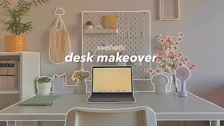 desk makeover 🪴  minimalist setup aesthetic desk organization ikea haul 🌷 [upl. by Aleekahs608]