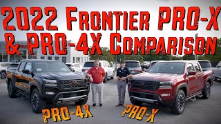 New 2022 Nissan Frontier Pro 4X amp Pro X Comparison Walkthrough [upl. by Kepner]