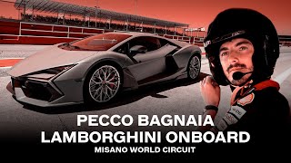 Pecco Bagnaia  Lamborghini Revuelto Onboard at Misano World Circuit [upl. by Alimac]