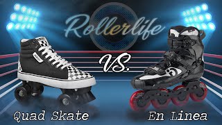 QUAD SKATE Vs PATÍN EN LÍNEA  ÉPICA BATALLA ⛸💪🤜🤛 [upl. by Anthiathia]