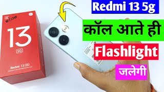 Redmi 13 5g incoming call flash light setting  redmi 13 5g me call aane par flashlight Kaise jalaye [upl. by Yekcin]