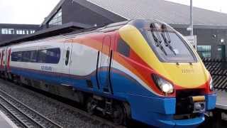 East Midlands Class 222 East Midlands Trains Departing East Midlands Parkway 16115 [upl. by Kronick]