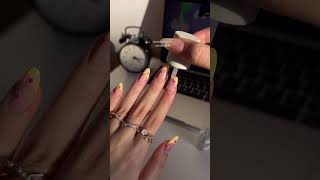 Nail art  asthetic nail art  yellow nail art naildesign asthetic trending shortvideo yt [upl. by Aleacem]