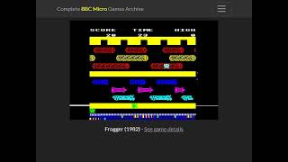 Gameplay  2202 Frogger BBC Micro  7 [upl. by Onidranreb]