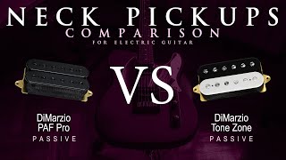 DiMarzio PAF PRO vs TONE ZONE  Passive Neck Guitar Pickup Comparison Tone Demo [upl. by Tunnell]