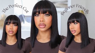 GIRL You Need This Wig The Perfect Yaki Straight Bang Wig No GluesNo Gel No leave out yas grl [upl. by Leicam]