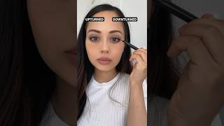 How to Downturned Vs Upturned eyeliner on hooded eyes hoodedeyes makeuphacks [upl. by Joshua]