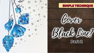 how to cover black lineart in colouring books for that painting look ✨🎨 [upl. by Hinson]