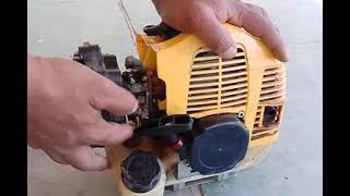 brush cutter startinghow to atart two stroke engine of brush cutter [upl. by Krisha]