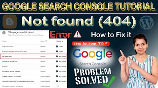 Google Search Console Solving 404 not Found error  How to fix 404 crawl error file not found [upl. by Oalsecnew]