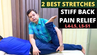 How to Relief From Back Pain Chronic Low Back Pain Stretches Stiff Lower Back Exercises MUST TRY [upl. by Ymrots505]