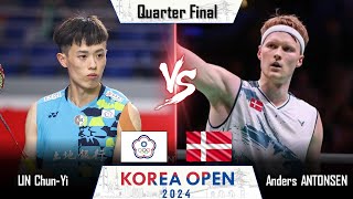 ⚪LIVE SCORE  LIN ChunYi TPE vs Anders ANTONSEN DEN  Korea Open 2024 Badminton [upl. by Malissa]