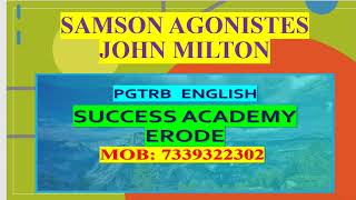 Samson Agonistes by John Milton pgtrb literature pgtrbenglish successacademyerode [upl. by Ogait513]