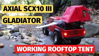 Axial SCX10 III Gladiator with operational roof top tent  super scale [upl. by Calli738]