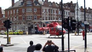 HEMS Air Ambulance landing on Stamford Hill [upl. by Yelraf257]