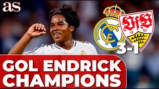 GOL de ENDRICK Real Madrid 31 Stuttgart  CHAMPIONS LEAGUE [upl. by Gilda770]