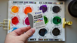 Swatching all the Pilot Mixable Colour Ink Cartridges [upl. by Kcirdnek]