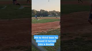 baseball hit to third base turn into a double [upl. by Wardieu]