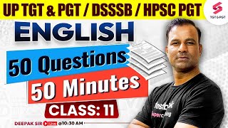 English Special Class For DSSSBUP TGT amp PGTHPSC PGT 2024  DSSSB English Classes  Deepak Sir [upl. by Livvy]