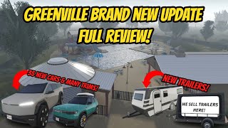 Greenville Wisc Roblox l HUGE UPDATE CARS TRAILERS BUILDINGS  Full Review [upl. by Tory]