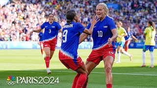 USWNT holds off Brazil in the late going to earn redemptive gold medal  Paris Olympics  NBC Sports [upl. by Wemolohtrab]