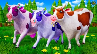 The Magical Color Cows Running and Swimming Animals  Wild amp Farm Animals Attack on Cows [upl. by Costanza]