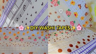 DIY Homemade Washi Tapes✨🌸  journal washi tape ideas  paper craft [upl. by Egdamlat]