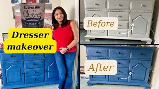 DIY dresser makeover How I transformed my dresser in 3 easy steps Rustoleum chalked paint [upl. by Maynord]