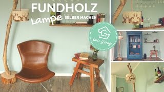 Stehlampe selber bauen  Vintage Lampe  Upcycling amp DIY  Stehlampe aus Holz  Fundholz amp Altholz [upl. by Dlaregztif833]