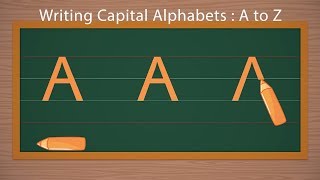 Writing Capital Letters  How to Write Alphabets  Beautiful Handwriting  School Learning Video [upl. by Erastus]