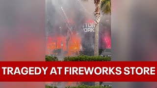 Oh my God Phantom Fireworks store erupts into flames after crash [upl. by Nomor598]