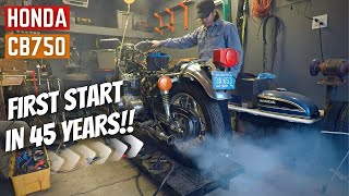 CB750 FIRST START IN 45 YEARS Bit Smoky EP4 [upl. by Geraldina916]