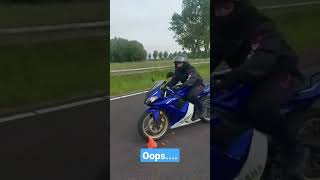 Yamaha TZR 50 breaking a cone by accident Went a bit too fast motorcycle [upl. by Lattie]