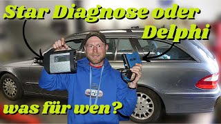 Star Diagnose oder Delphi  Vergleich der Diagnoseprogramme am Mercedes W211  Hobby vs Werkstatt [upl. by Gensmer]