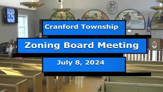 Cranfords Zoning Board July 8 2024 [upl. by Rehptsirhc]