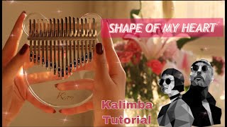 STINGSHAPE OF MY HEART Kalimba Tutorial  with TABS [upl. by Arahc943]