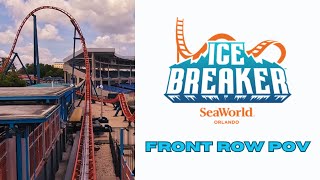 Icebreaker  Multi Launch Family Coaster  Seaworld Orlando  Front Row POV [upl. by Ayrolg]