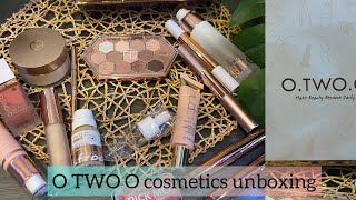 O TWO O cosmetics PR package unboxing 📦  Otwoo makeup review [upl. by Adnovoj]