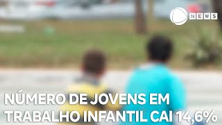 Número de jovens em trabalho infantil cai 146 no Brasil [upl. by Prager189]