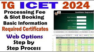 TG ICET 2024 Slot Booking Process [upl. by Anilys]