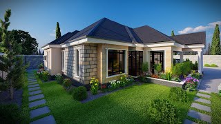 3 BEDROOM BUNGALOW DESIGN  CONSERVATIVE STYLE [upl. by Kucik]