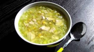 Sopa de pollo con puerro y maíz [upl. by Neeron]