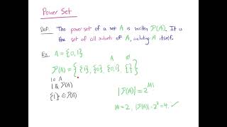 Power Set and Cartesian Product [upl. by Nilerual]